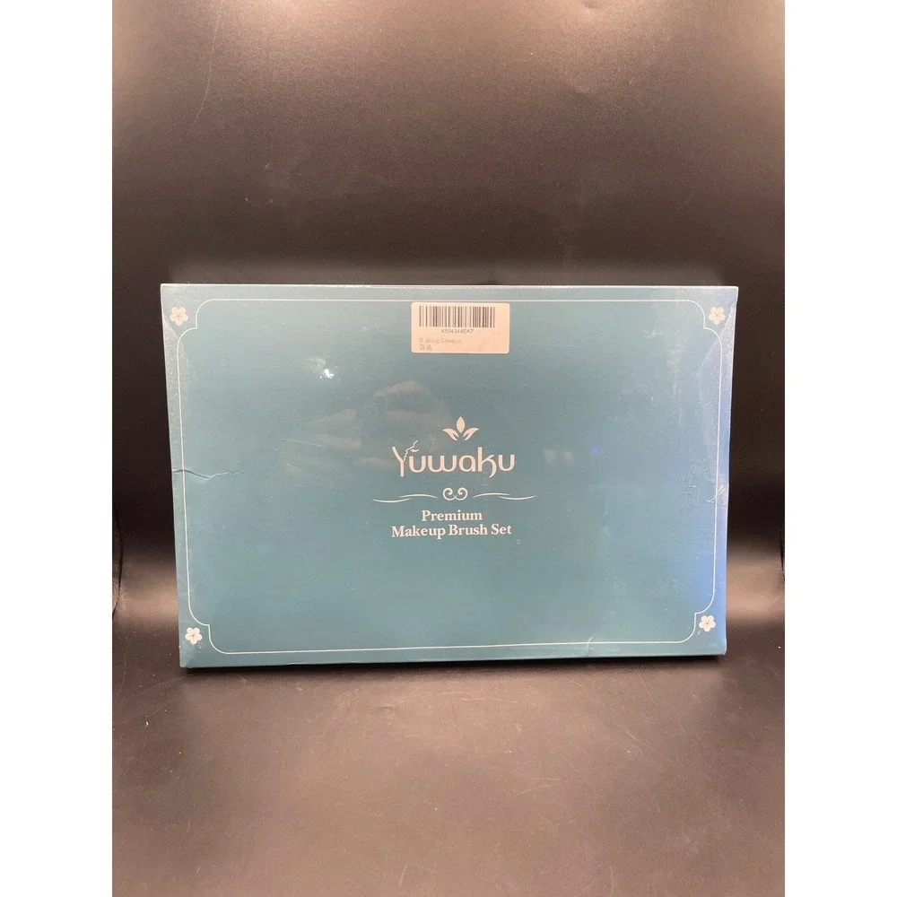 Yuwaku Premium Makeup Brush Set New Sealed Teal Blue Box Beauty Tool Kit Gift